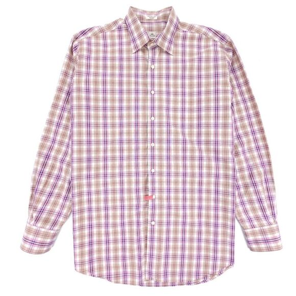 PETER MILLAR Long Sleeve Button Down Shirt Plaid Old Money Quiet Luxury Tall XL - Picture 1 of 8